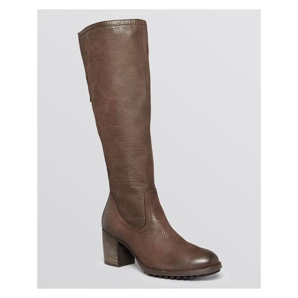 PAUL GREEN Womens Brown Dual Zip Charlotte Toe Stacked Heel Leather Boots 6